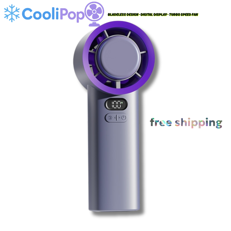 CooliPop™ IceBlast Handheld Fan – With Digital Display & 3600mAh Power