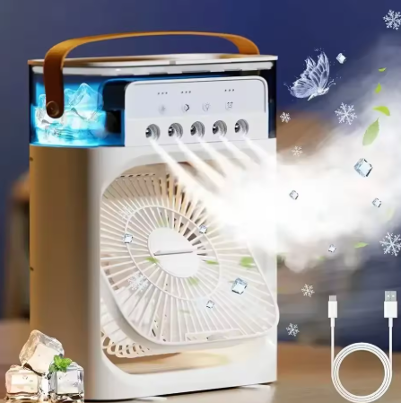 CooliPop™ 3-in-1 Air Cooler Fan – Mist Spray, LED Light & Humidifier