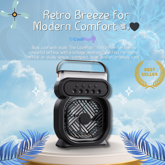 CooliPop™ 3-in-1 Silent Desk Fan with Humidifier & LED Light