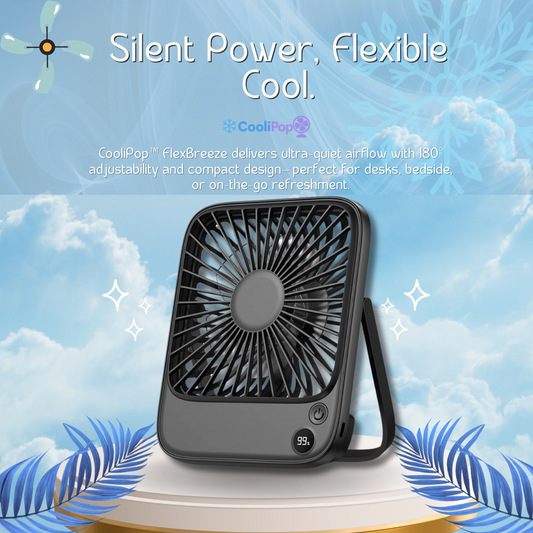 CooliPop™ FlexBreeze – Silent & Adjustable Mini Fan